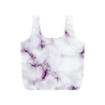 White Marble violet purple veins accents texture printed floor background luxury Full Print Recycle Bag (S) Front