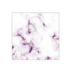 White Marble Violet Purple Veins Accents Texture Printed Floor Background Luxury Satin Bandana Scarf by genx