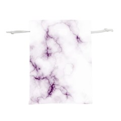 White Marble Violet Purple Veins Accents Texture Printed Floor Background Luxury Lightweight Drawstring Pouch (s) by genx