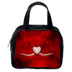 Love, Wonderful Elegant Heart Classic Handbag (one Side) by FantasyWorld7