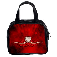 Love, Wonderful Elegant Heart Classic Handbag (two Sides) by FantasyWorld7