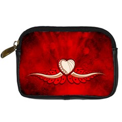 Love, Wonderful Elegant Heart Digital Camera Leather Case by FantasyWorld7