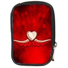 Love, Wonderful Elegant Heart Compact Camera Leather Case by FantasyWorld7