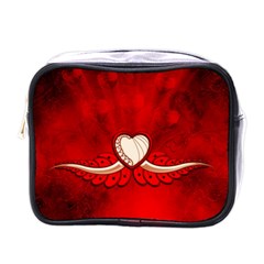 Love, Wonderful Elegant Heart Mini Toiletries Bag (one Side) by FantasyWorld7