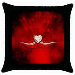 Love, Wonderful Elegant Heart Throw Pillow Case (black) by FantasyWorld7