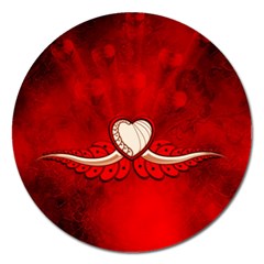 Love, Wonderful Elegant Heart Magnet 5  (round) by FantasyWorld7