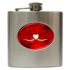 Love, Wonderful Elegant Heart Hip Flask (6 Oz) by FantasyWorld7