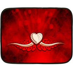 Love, Wonderful Elegant Heart Fleece Blanket (mini) by FantasyWorld7