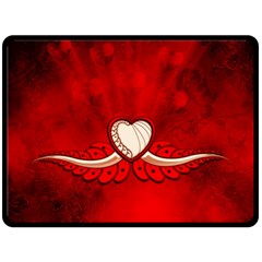 Love, Wonderful Elegant Heart Fleece Blanket (large)  by FantasyWorld7