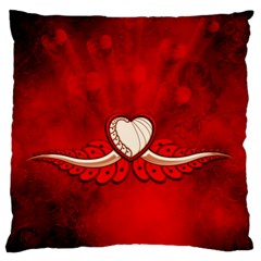 Love, Wonderful Elegant Heart Large Cushion Case (one Side) by FantasyWorld7