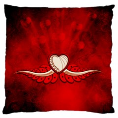 Love, Wonderful Elegant Heart Large Flano Cushion Case (one Side) by FantasyWorld7