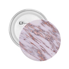 Marble With Metallic Rose Gold Intrusions On Gray White Stone Texture Pastel Pink Background 2 25  Buttons by genx