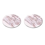 Marble with Metallic Rose Gold intrusions on gray white Stone texture Pastel Pink Background Cufflinks (Oval) Front(Pair)