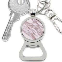 Marble With Metallic Rose Gold Intrusions On Gray White Stone Texture Pastel Pink Background Bottle Opener Key Chain by genx