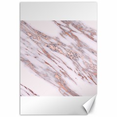 Marble With Metallic Rose Gold Intrusions On Gray White Stone Texture Pastel Pink Background Canvas 12  X 18  by genx