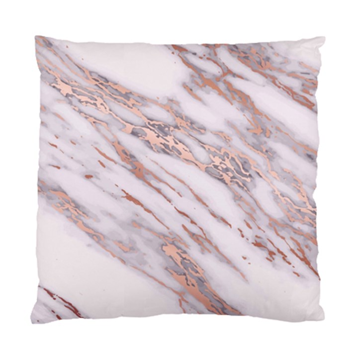 Marble with Metallic Rose Gold intrusions on gray white Stone texture Pastel Pink Background Standard Cushion Case (Two Sides)