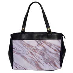 Marble With Metallic Rose Gold Intrusions On Gray White Stone Texture Pastel Pink Background Oversize Office Handbag by genx