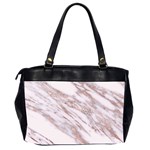 Marble with Metallic Rose Gold intrusions on gray white Stone texture Pastel Pink Background Oversize Office Handbag (2 Sides) Back