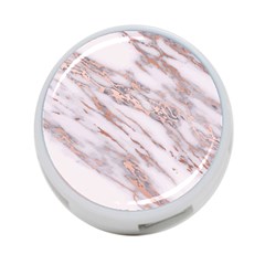 Marble With Metallic Rose Gold Intrusions On Gray White Stone Texture Pastel Pink Background 4-port Usb Hub (one Side) by genx