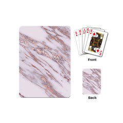 Marble With Metallic Rose Gold Intrusions On Gray White Stone Texture Pastel Pink Background Playing Cards Single Design (mini) by genx