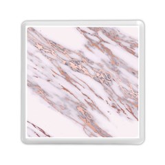 Marble With Metallic Rose Gold Intrusions On Gray White Stone Texture Pastel Pink Background Memory Card Reader (square) by genx