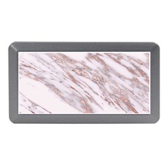 Marble With Metallic Rose Gold Intrusions On Gray White Stone Texture Pastel Pink Background Memory Card Reader (mini) by genx