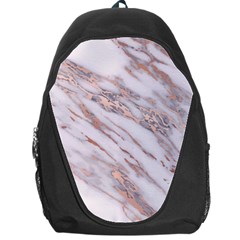 Marble With Metallic Rose Gold Intrusions On Gray White Stone Texture Pastel Pink Background Backpack Bag by genx