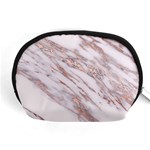 Marble with Metallic Rose Gold intrusions on gray white Stone texture Pastel Pink Background Accessory Pouch (Medium) Front