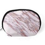 Marble with Metallic Rose Gold intrusions on gray white Stone texture Pastel Pink Background Accessory Pouch (Medium) Back