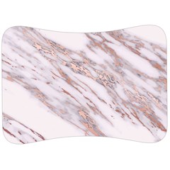 Marble With Metallic Rose Gold Intrusions On Gray White Stone Texture Pastel Pink Background Velour Seat Head Rest Cushion by genx