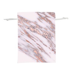 Marble With Metallic Rose Gold Intrusions On Gray White Stone Texture Pastel Pink Background Lightweight Drawstring Pouch (m) by genx