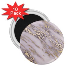 Marble With Metallic Gold Intrusions On Gray White Stone Texture Pastel Rose Pink Background 2 25  Magnets (10 Pack)  by genx