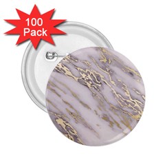 Marble With Metallic Gold Intrusions On Gray White Stone Texture Pastel Rose Pink Background 2 25  Buttons (100 Pack)  by genx