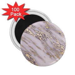 Marble With Metallic Gold Intrusions On Gray White Stone Texture Pastel Rose Pink Background 2 25  Magnets (100 Pack)  by genx