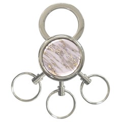 Marble With Metallic Gold Intrusions On Gray White Stone Texture Pastel Rose Pink Background 3-ring Key Chain by genx