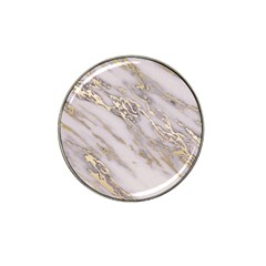 Marble With Metallic Gold Intrusions On Gray White Stone Texture Pastel Rose Pink Background Hat Clip Ball Marker (4 Pack) by genx