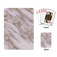 Marble With Metallic Gold Intrusions On Gray White Stone Texture Pastel Rose Pink Background Playing Cards Single Design (rectangle) by genx