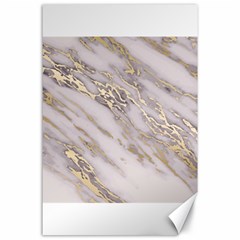 Marble With Metallic Gold Intrusions On Gray White Stone Texture Pastel Rose Pink Background Canvas 24  X 36  by genx