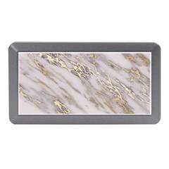 Marble With Metallic Gold Intrusions On Gray White Stone Texture Pastel Rose Pink Background Memory Card Reader (mini) by genx