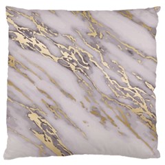 Marble With Metallic Gold Intrusions On Gray White Stone Texture Pastel Rose Pink Background Large Cushion Case (one Side) by genx