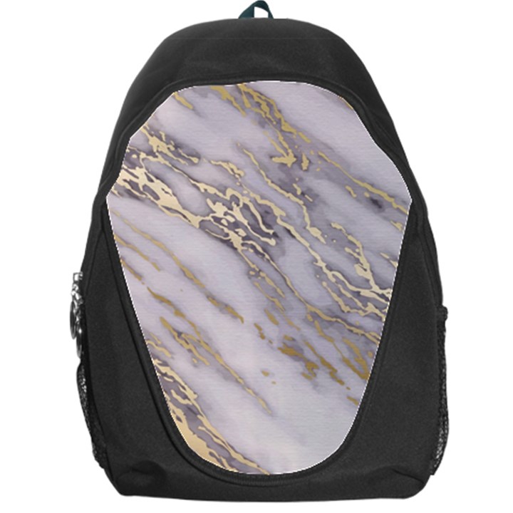 Marble with Metallic Gold intrusions on gray white Stone texture Pastel Rose Pink Background Backpack Bag