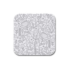 Floral Pattern Rubber Square Coaster (4 Pack)  by Valentinaart