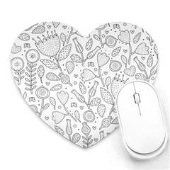 Floral Pattern Heart Mousepads by Valentinaart