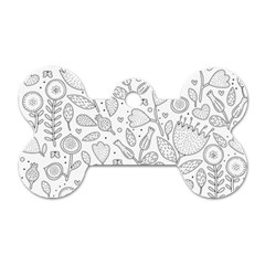 Floral Pattern Dog Tag Bone (one Side) by Valentinaart