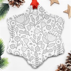 Floral Pattern Snowflake Ornament (two Sides)