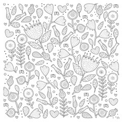 Floral Pattern Wooden Puzzle Square by Valentinaart