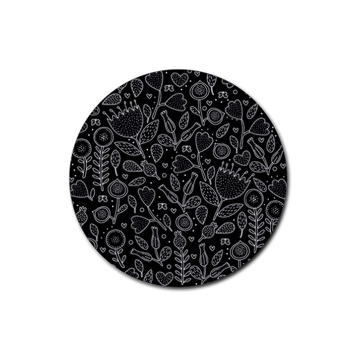 Floral pattern Rubber Coaster (Round) 