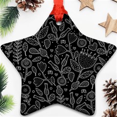 Floral Pattern Star Ornament (two Sides)