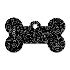 Floral Pattern Dog Tag Bone (two Sides) by Valentinaart