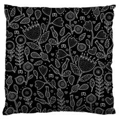 Floral Pattern Large Flano Cushion Case (one Side) by Valentinaart